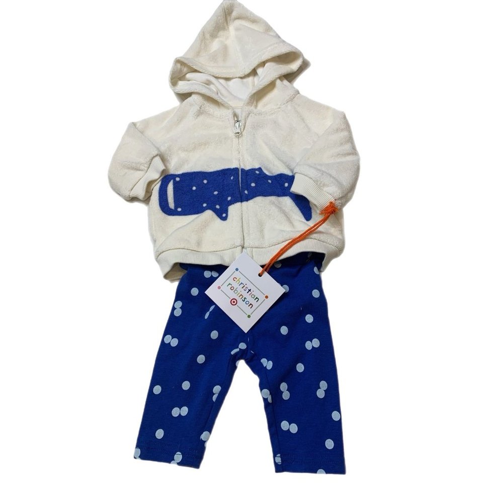 NWT Christian Robinson Whale Hoodie Pants Set Newborn